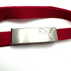 PUMA | Women's adjustable rose pink web golf belt metal clamp logo EUC